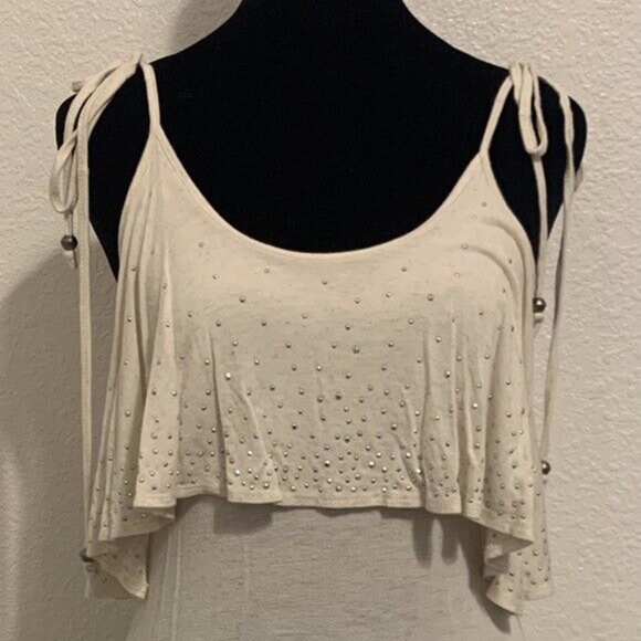 Vintage d'Closet Women's XS Spaghetti Strap Cotton Slip Sparkle Top Dress - Picture 3 of 11